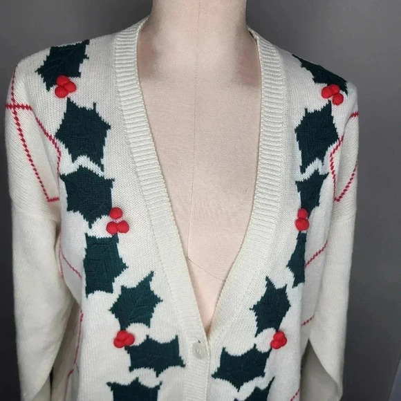Vintage Picket and Smith Womens Holiday Christmas Button Cardigan Size Medium - Picture 4 of 8